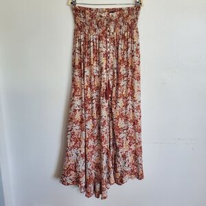 Cynthia Rowley Floral Maxi Skirt - Red and White